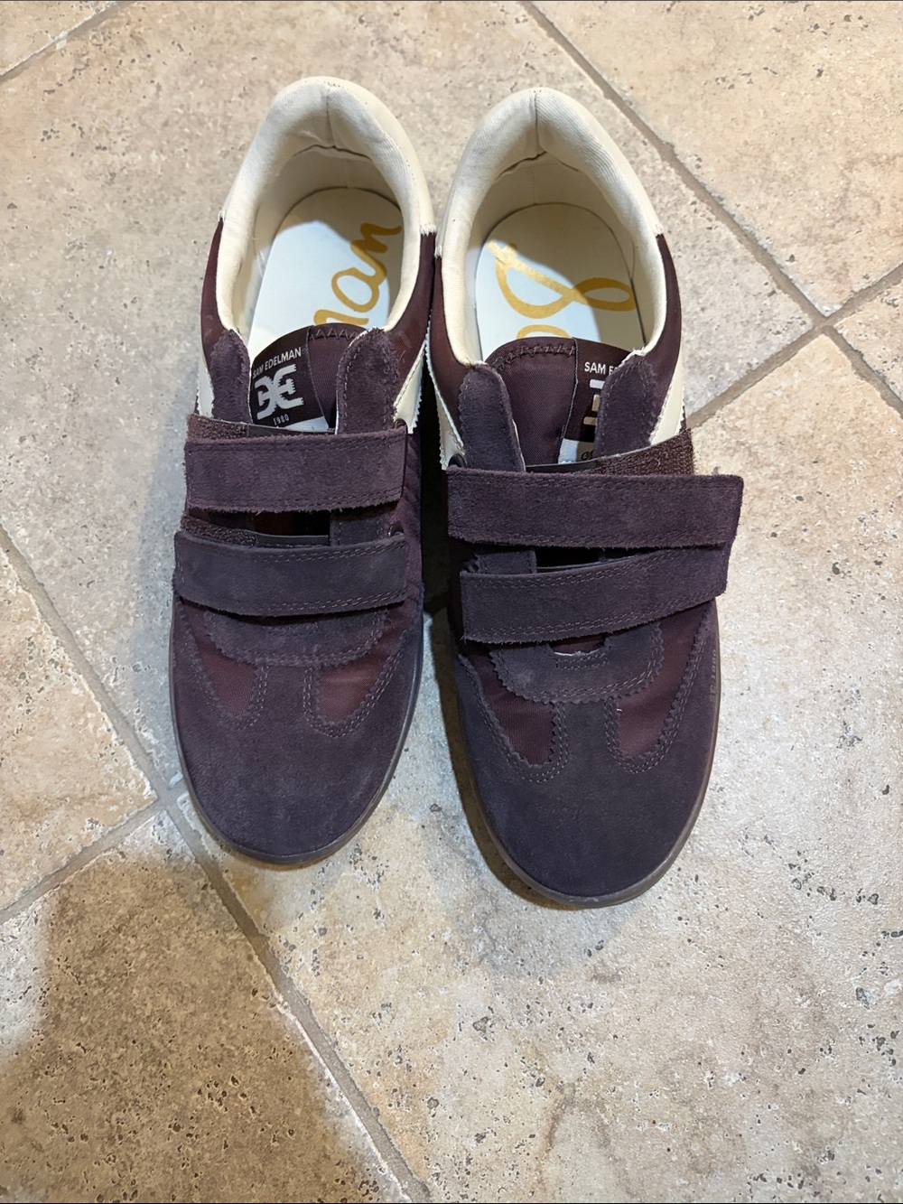 Sam Edelman women brown Suede Velcro Sneakers